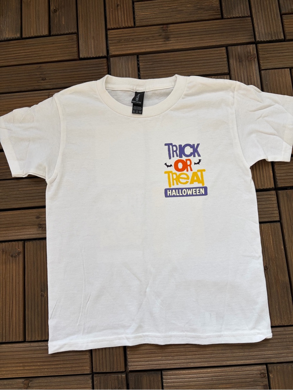 White "Trick or Treat" Halloween Kids T‑Shirt
